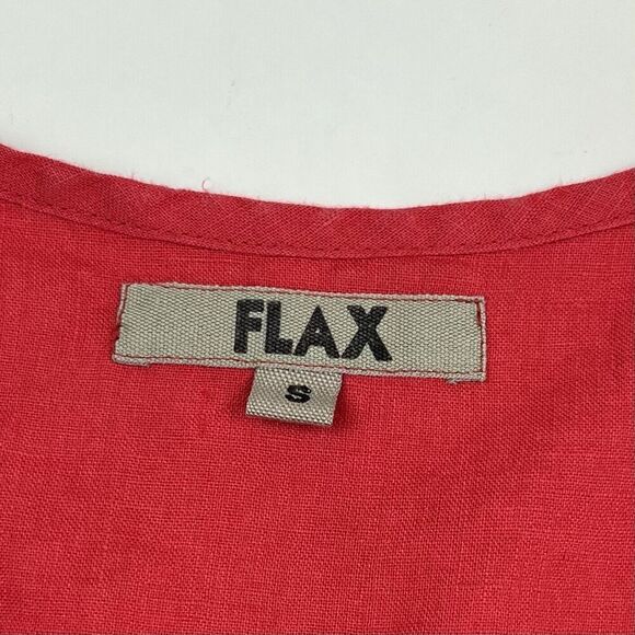 FLAX Linen Button tunic top Jacket S Long Lagenlook coastal grandma boho - Picture 3 of 12